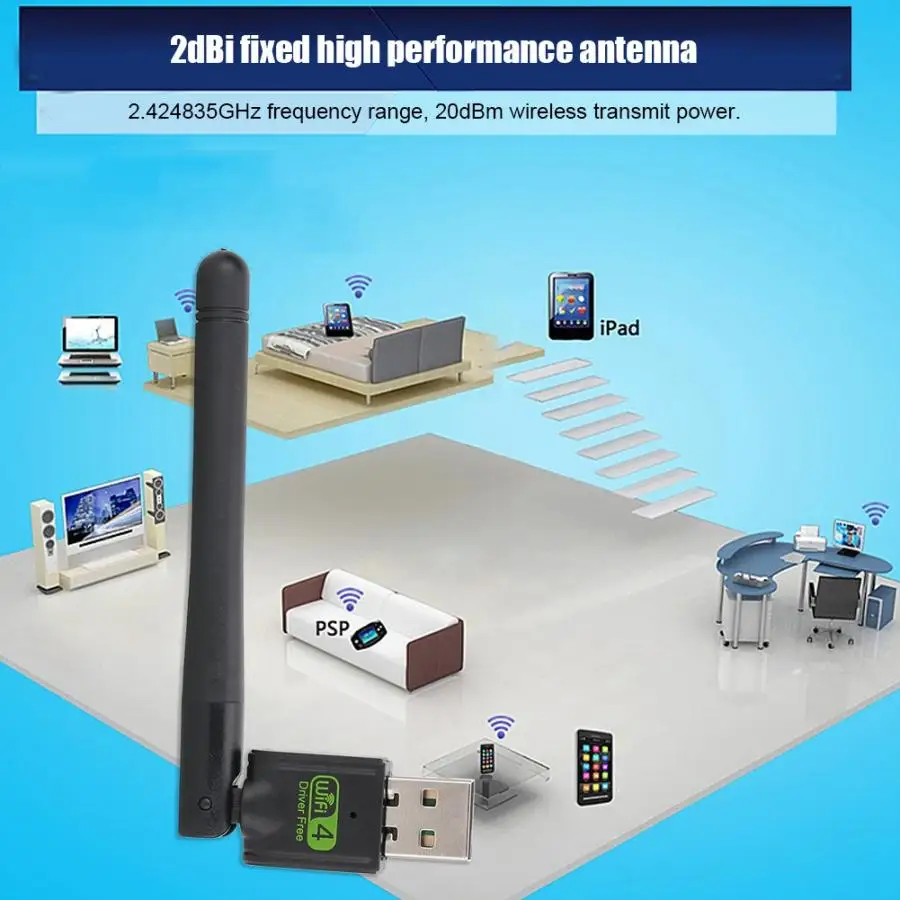 Для Realtek RTL8188GU чипсет USB2.0 150M 2,4G бесприводная беспроводная сетевая карта
