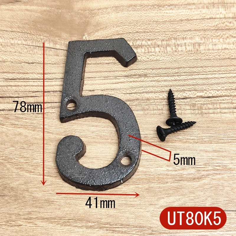 Metal Letters House Numbers Retro 3D Sign Cafe Wall Creative Cast Iron Decoration Doorplate Digital Arabic Furniture Hardware