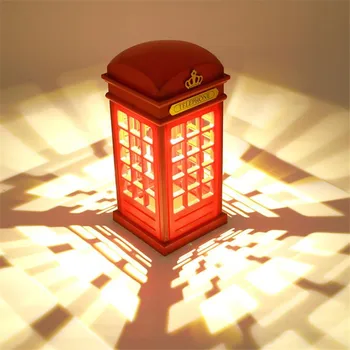 

Retro Telephone Booth Night Light CallBox LED Touch Table Lamp USB Charging Lampara Bedroom Bedside Creative Lighting Home Decor