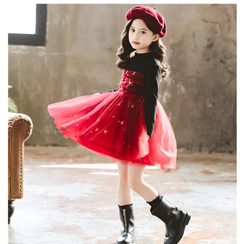 Owligbaby/ красное бальное платье; платье для свадебной вечеринки; Vestidos; платье принцессы для девочек; однотонная Одежда для девочек; рождественское бархатное Сетчатое платье