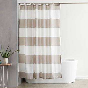 

Shower curtain Bathroom curtain polyester waterproof mildew-proof simple stripe printing bathroom partition shower curtain