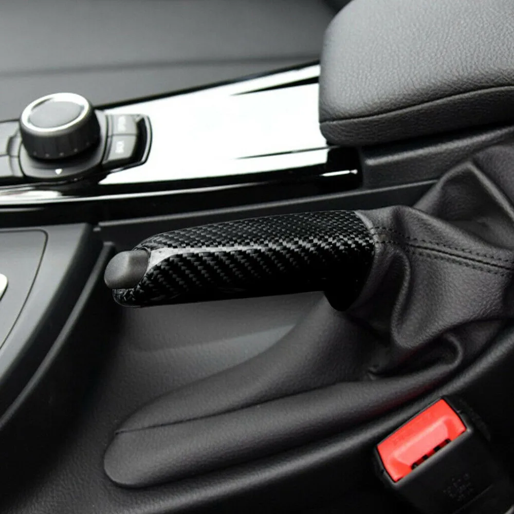 Carbon Fiber Handbremse Bremsgriff Abdeckung FÜR BMW E46 E90 E92 F30 F32 F80 Carbon Fiber Handbremse Bremsgriff Abdeckung FÜR BMW E46 E90 E92 F30 F32 F80