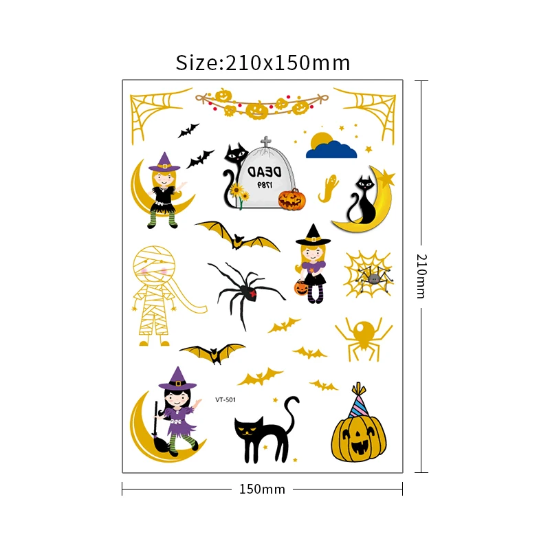 kids tattoo sticker temporary hand tattoos cartoon gold temporary tattoos for children glitter tattoo stickers halloween tattoos