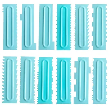 

1Pcs Fondant Spatulas Pastry Icing Combs Plastic Cream Smoother Cake Decorating Comb Food Grade Cake Scraper Baking Accessories