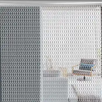

90*214.5cm Fashion Aluminium Metal Chain Strip Curtain Fly Pest Insect Control Decoration Door Screen