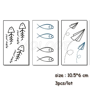 

Temporary Tattoo Sticker fish bone letter kite Water Transfer Tatoo fake Tatto Body Art flash waterproof Tatoo for Girl Boy kid