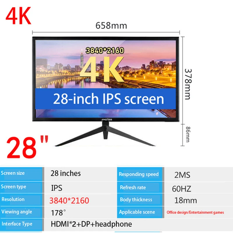 US $293.94 284K Monitor Gamer 38405160 HD Gaming Monitor PC Flat Panel Display LCD Monitor For Desktop Computer HDMI Monitor Gamer