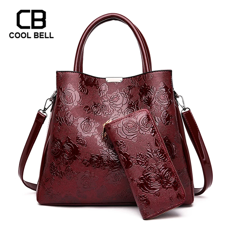 

Luxury High Quality Leather Women Hand Bag Big Flower Pattern Design Bag For Women 2019 With walle Shoulder Bags Sac a Main Tote