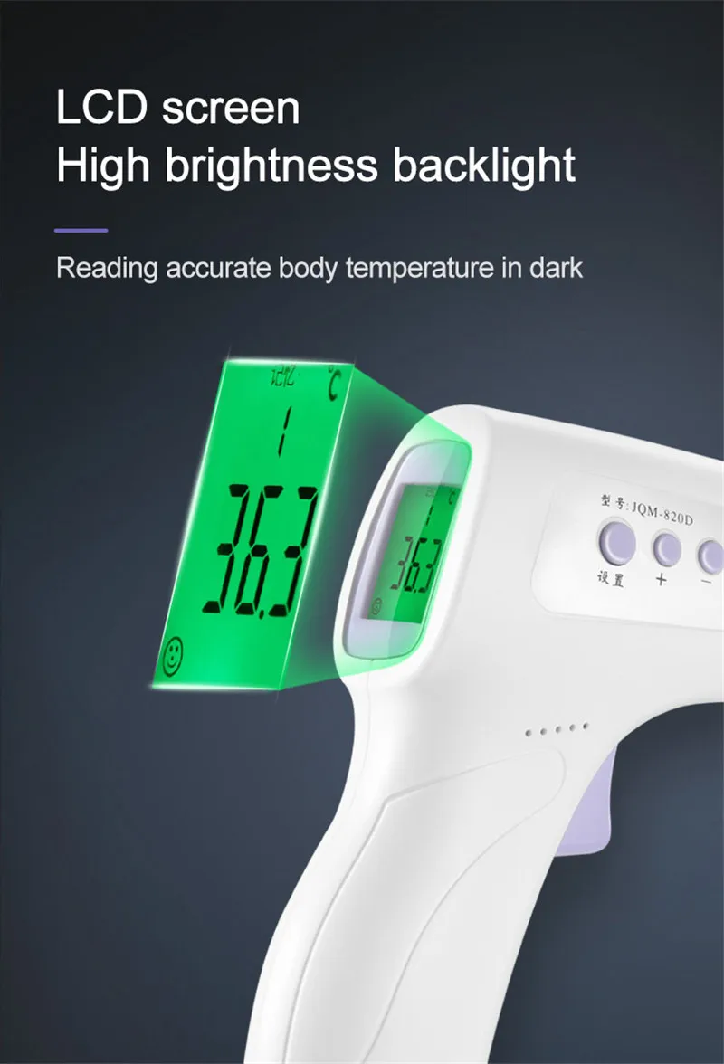 

IN SOCK Baby LCD Digital Thermometer Non-Contact IR Infrared Forehead Body No Touch Household Thermometers Green LCD Display