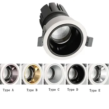 

7W 10W 12W 18W 20W COB Dimmable LED Downlight 85-265V Recessed LED Spot Light Ceiling Lamp Light for Indoor Lighting white body