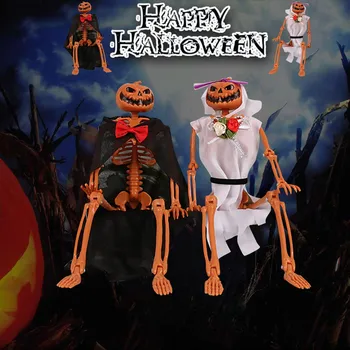 

Halloween Pumpkin Props Party Decoration Human Skull Skeleton Anatomical Costume Props Party Scary Creepy Hanging Dark Toys