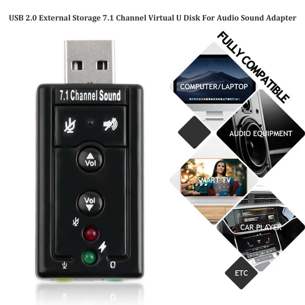 Мини USB 2 0 универсальный внешний накопитель Профессиональный 7 1 канальный