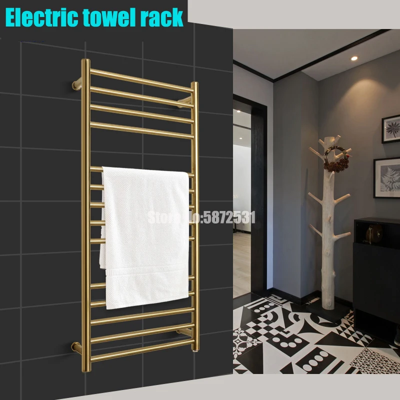 Fashion 304 Stainless Steel Gold Electric BathTowel Rack Wall Mounted  Waterproof Towel Warmer Rack 110-240V for Bathroom - AliExpress