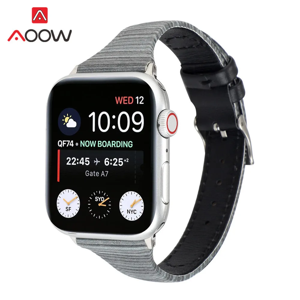 Ремешок из натуральной кожи для Apple Watch, ремешок 40 мм, 44 мм, ремешок для iwatch 38 мм, 42 мм, 1, 2, 3, 4, 5, браслет, аксессуары, ремень