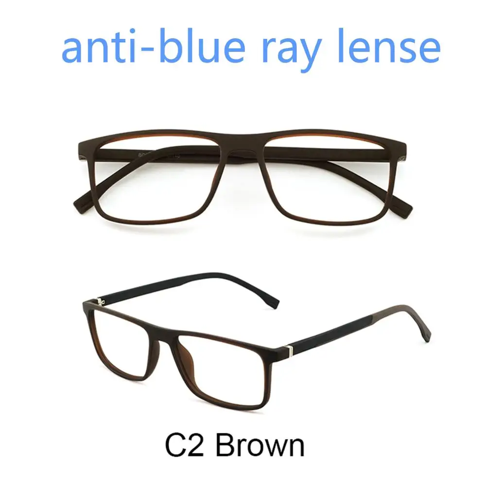 Маре аззуро очки для чтения мужские TR90 анти-синий светильник классическая черная оправа ультра-светильник очки пресбиопии+ 1,0+ 1,5+ 2,0 до+ 6,0 - Цвет оправы: c2a brown