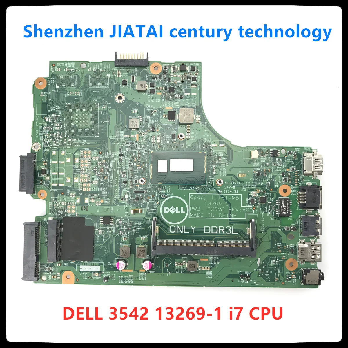 

13269-1 motherboard For DELL 3542 3442 3543 5749 3443 motherboard 13269-1 PWB FX3MC REV A00 I7 GM work 100% Test OK
