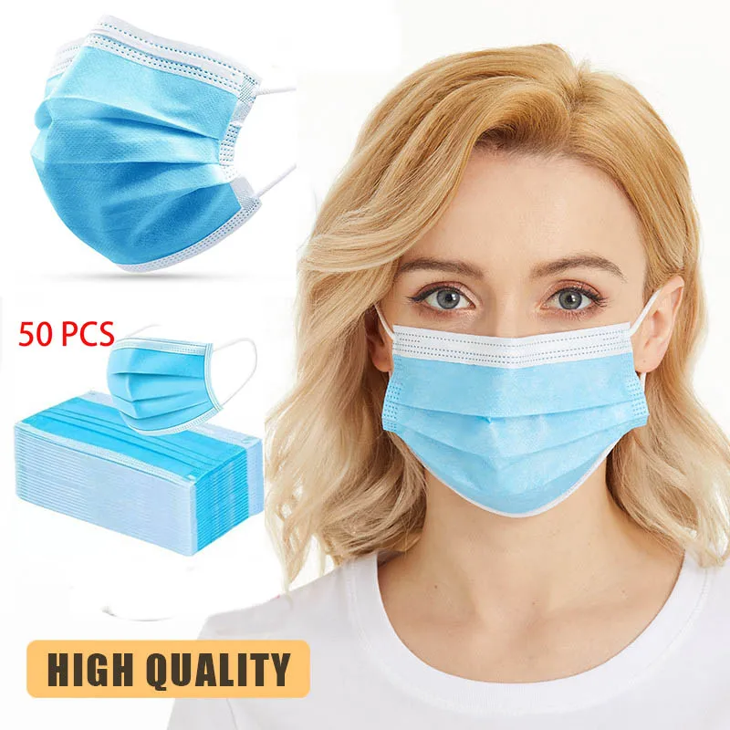 

Masks 10/20/50 PCS Face mask Disposable Protective Mask 3 Layers Dustproof Facial Protective Cover Maldehyde Prevent Mouth Dust
