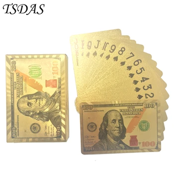 

New Gold Playing Card USD 100 Dollar Special Design 24k Gold Cards Best Choose For Souvenir Gift