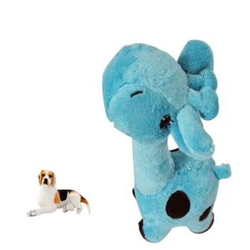

17*5cm Cartoon Deer Shape Plush Dog Toy Puppy Sound Chew Toys Yellow Blue Green Pink Colors panDaDa New