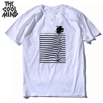 

COOLMIND 100% cotton short sleeve boat men T shirt casual summer o-neck men tshirt loose t-shirt male tee shirts CR-B0106