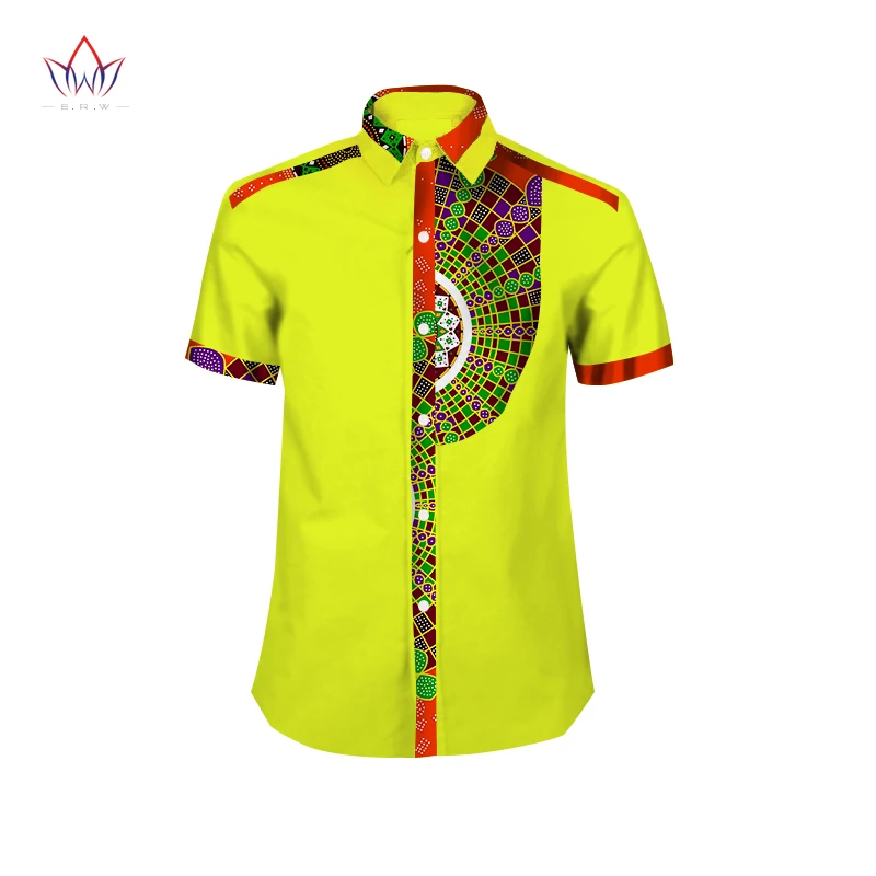 2 Mens Shirt New African Men Clothing Short Sleeve Dashiki for Men Slim Fit Brand Clothing 6XL African Print Shirts WYN306 - Цвет: 2
