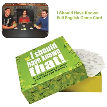 

I Should Have Known Full English Game Card