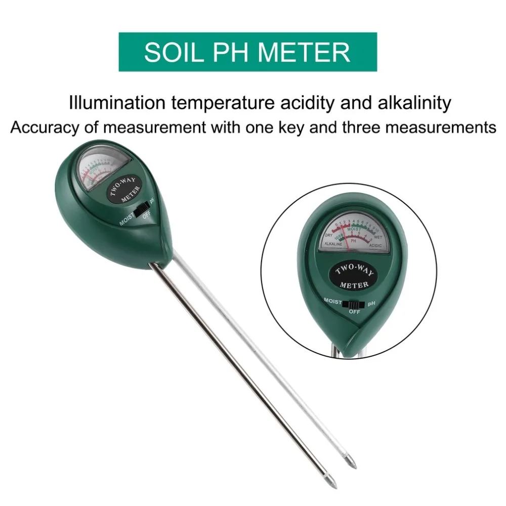 2 в 1 почвы PH воды метр Почва гигрометр прочный анализатор почвы сад влажности почвы PH Измеритель интенсивности