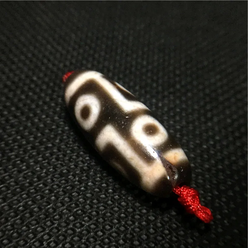 Good Quality Tibetan Dzi Six Eyes Patterns Cinnabar Material Beads Big Wisdom Totem Amulets Talisman Treasure Free Shipping