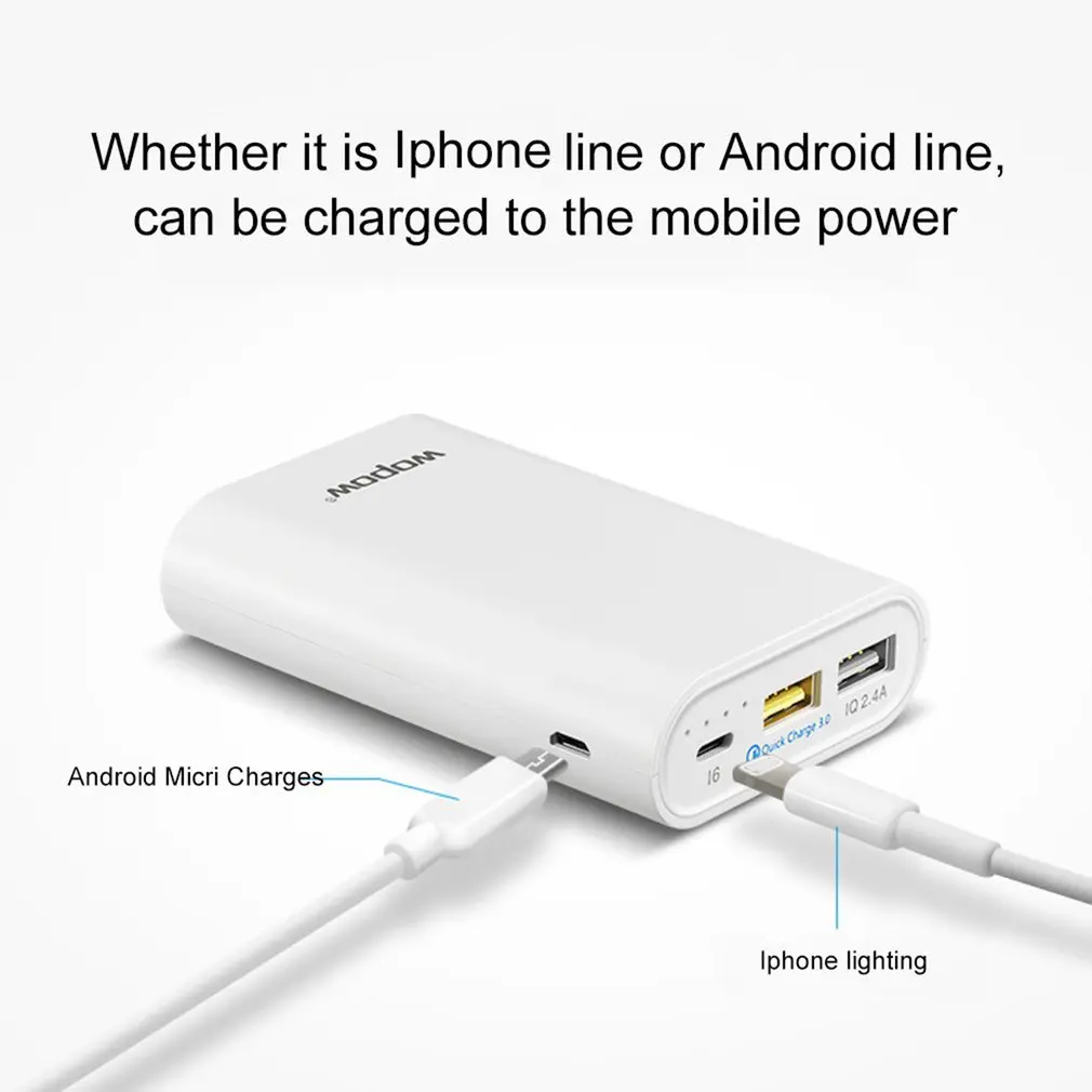 Обновленная 10000+ мАч Быстрая зарядка мобильный PowerP10 PLUS Q Двойной USB выход портативный внешний аккумулятор с светодиодный светильник индикатор