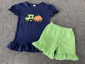 

2020 Fall Kids Design Children Clothes Cotton Boutique Girl Baby Clothes Girl Romper With Pumpkin
