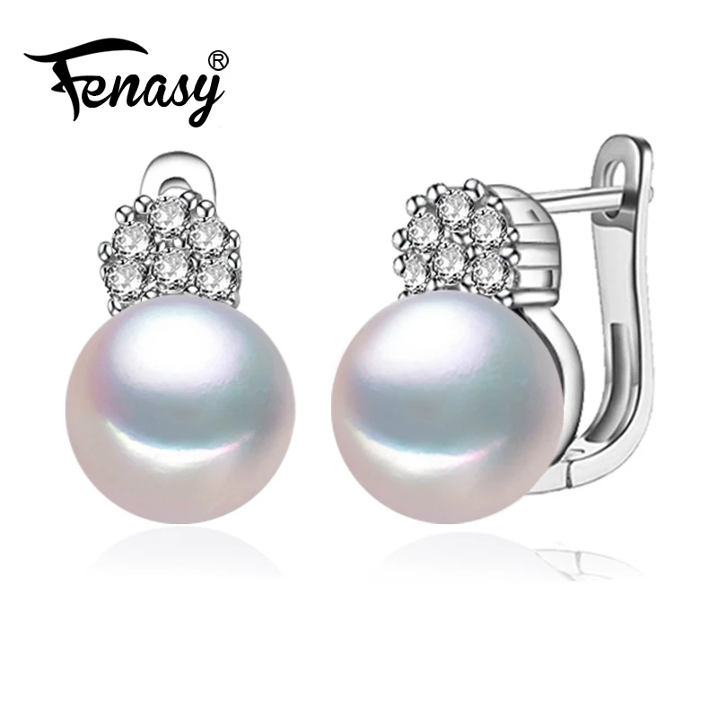 Женские серьги из натурального пресноводного жемчуга FENASY ювелирные украшения в