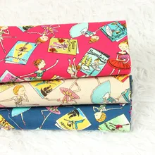 Половина ярда Плотная хлопковая ткань с танцующим принтом для девочек ручной работы DIY рот золотой пакет мешок Ткань хлопок B375