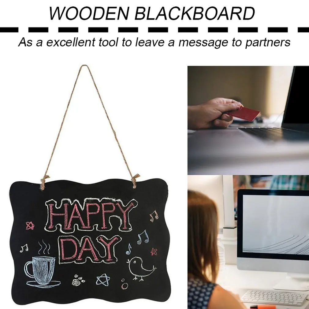 Подвесная деревянная доска двухсторонняя стираемая меловая доска Wordpad сообщение черная доска офисные школьные принадлежности