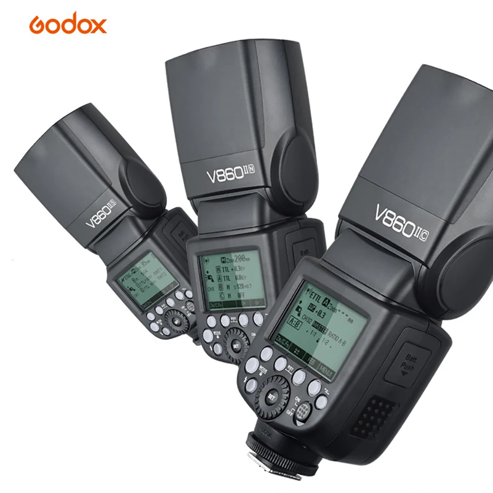 v860II Godox V860II камера вспышка GN60 HSS ttl вспышка триггер фонарик для Canon Nikon sony Olympus Fujifilm синхронизатор - Цвет: v860II