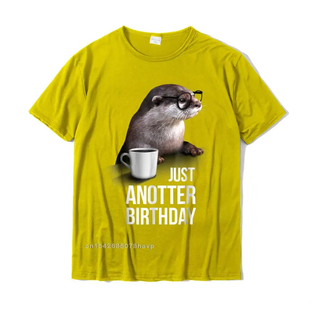Casual All Cotton Normal Tops & Tees 2021 New Fashion Short Sleeve Adult T Shirts Design Lovers Day T Shirts Crew Neck Funny Birthday Shirt - Funny Otter T-shirt for Birthday__254. yellow