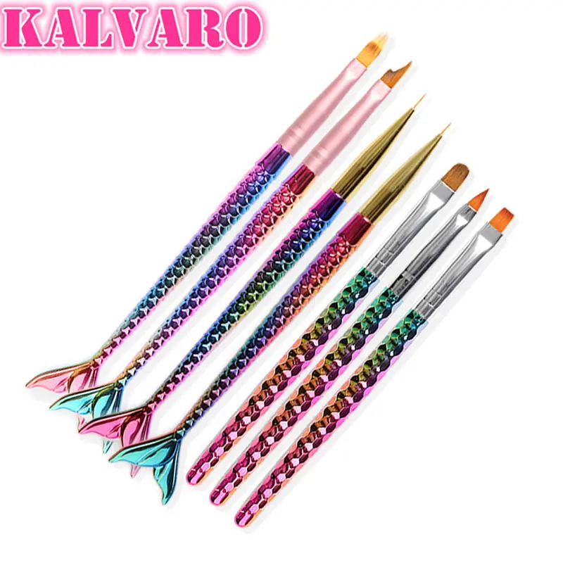 6 видов кистей для нейл-арта акриловая ручка-лайнер рисования инструмент