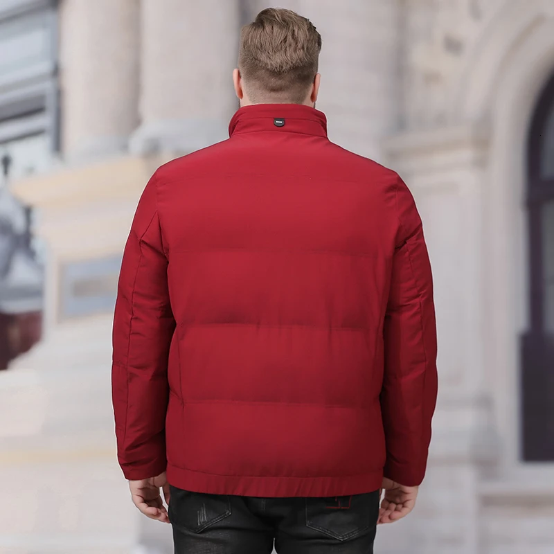 8XL 6XL 5X Мужская парка с хлопковой подкладкой, зимняя куртка, пальто, мужская теплая куртка, однотонная, стоячий воротник, на молнии, толстое пальто, мужская пуховая парка