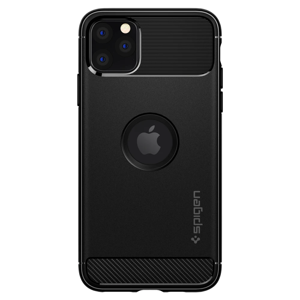 Spigen прочная Броня серия MIL-STD сопротивление падению гибкий, мягкий, полиуретановый матовый черный чехол для iPhone 11 Pro