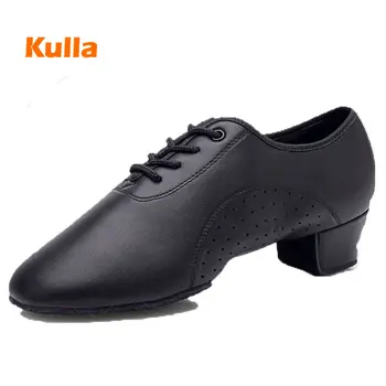 

Children Men Latin Dance Shoes Modern 4cm Low Heeled Soft Sole Tango Shoes Professional Ballroom Dancing Shoes Black Size 26-40