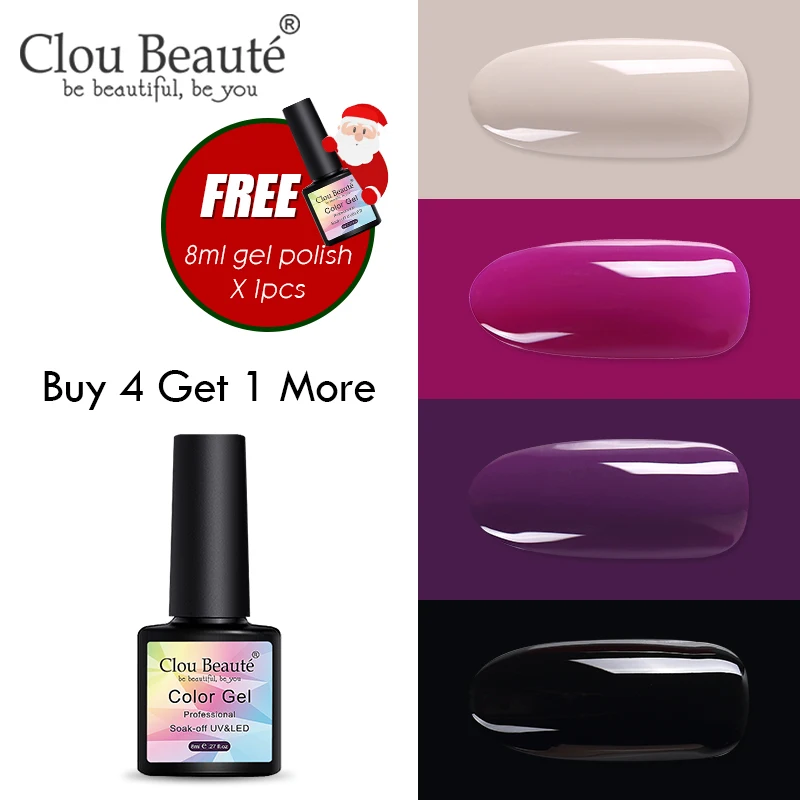 ZH31 Набор гель-лаков для ногтей Clou Beaute, 4 шт., Полупостоянный лак для ногтей Vernis, блестящий гель, долговечный гель для ногтей - Цвет: ZH31