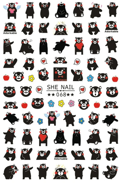Популярные наклейки для маникюра с мультяшной собакой, декоративные наклейки для дизайна, наклейки для ногтей, клей для Фольга для перевода на ногти - Цвет: SHE-068