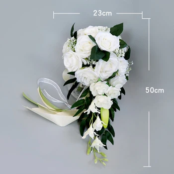 

1pc Artificial Wedding Flower Brides Shower Teardrop Bouquet Bridesmaid Flowers Bridal Bouquet Simulation Decor