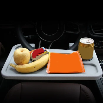 

Car Interior Food Drink Holder Stand Multifunctional Car Laptop Stand Notebook Desk Steering Wheel Tray Table