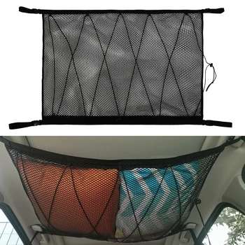

Car Ceiling Storage Net Pocket Car Roof Interior Cargo Net Bag Black durable Sundries Car Trunk Storage Pouch car accessories