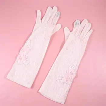 

1 Pair Sunscreen Gloves Breathable Gloves Protective Gloves Hand Protector Anti-UV Gloves for Woman Lady Girls (Pink)