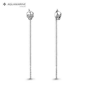 

Earrings long AQUAMARINE with cubic zirconia, silver 925