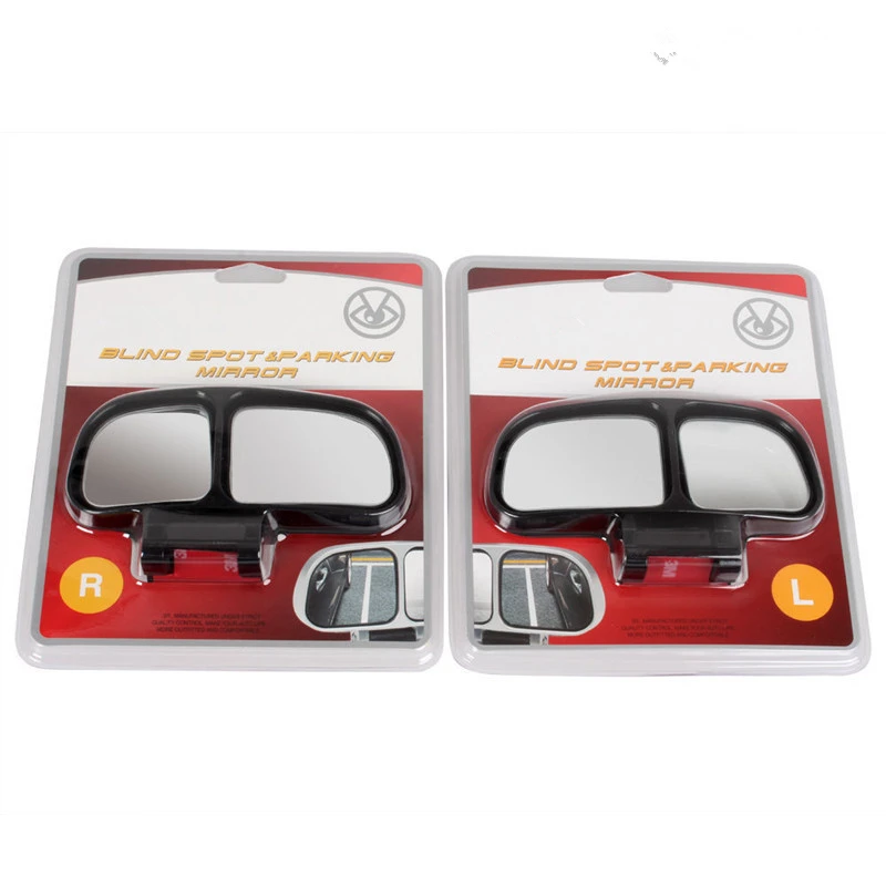 Hot 2Pcs Vehicle Car Blind Spot Square Wide Rear View Mirrors Side Universal Black / Silver