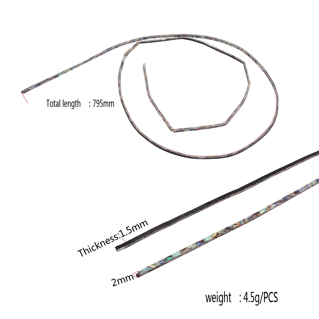 1Pc Abalone Shell Guitar Binding Purfling Strip 795*2*1.6mm Guitar Edge Trim