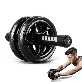 

2020 Muscle Exercise Equipment Home Ab roller non-slip Double Wheel Abdominal Power Wheel Ab Roller Gym Roller Trainer Training