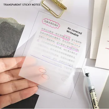 

MINKYS Waterproof PET Transparent 50 Sheets Memo Sticky Note Paper Daily To Do It Check List Paperlaria School Stationery